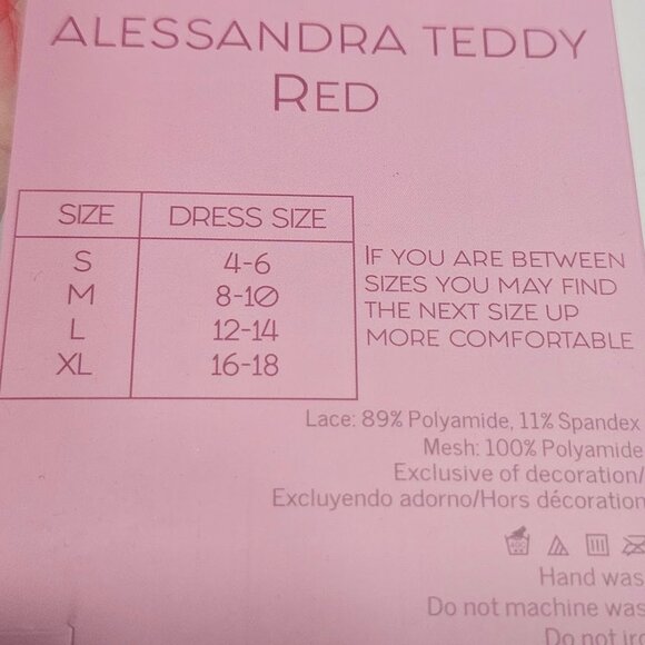 Be Wicked - Alessandra Teddy Lingerie Red - Picture 4 of 7